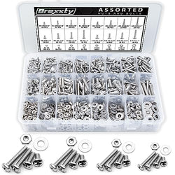 900pcs Nuts and Bolts Assortment Kit - 24 Sizes Machine Screws, Nuts & Washers