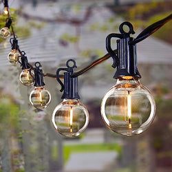 Outdoor String LightGlobe Patio Lights, Waterproof Connectable, E12 Socket, Black - LED