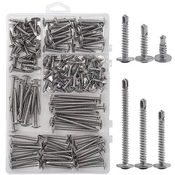 JEGONFRI #8 Modified Truss Head Sheet Metal Screws Assortment Kit